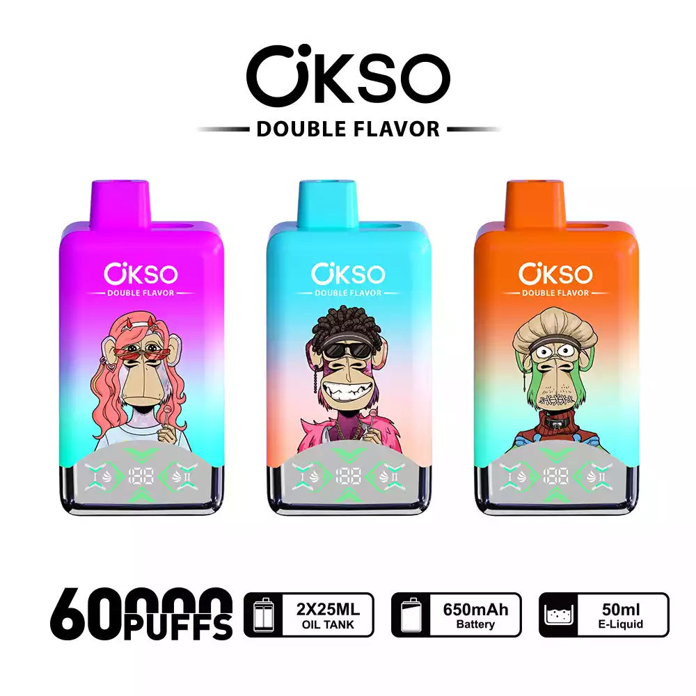 OKSO Double Flavor 60000 Puffs LCD Screen Low Nicotine best disposable vape 2026 long lasting disposable vape Original Factory Bulk Buy Rechargeable Disposable Vapes Pen Wholesale