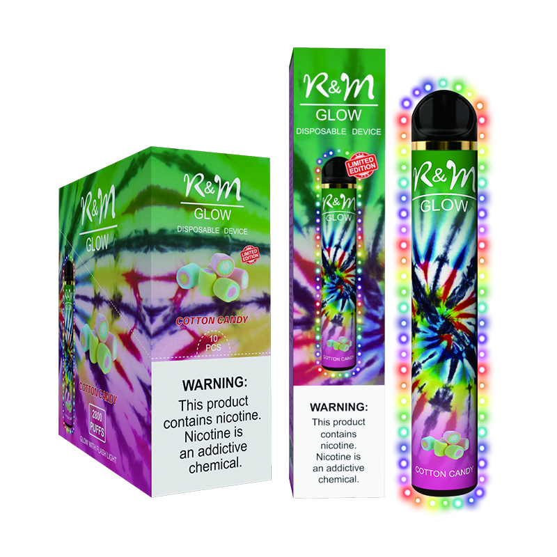 R&M GLOW 2800 Puffs liquid disposable Vape|Cotton candy