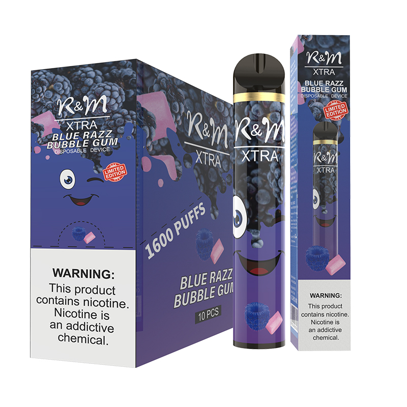 R&M XTRA 1600 Puffs 6% Nicotine Vape Disposable Device | Blue Raz Bubble Gum