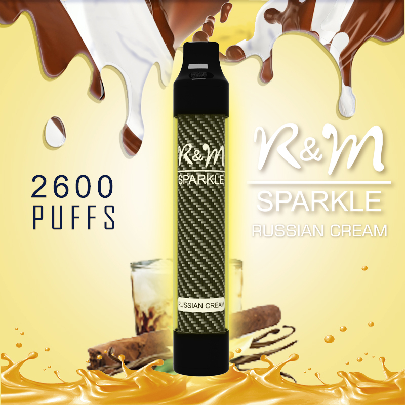 R&M SPARKLE 2600 Puffs Rechargeable Vape |Russian cream