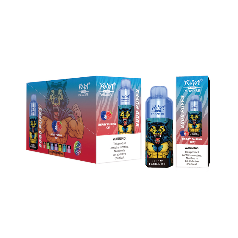 Custom Brand 8000Puffs Rechargeable RGB Light R&M 15ml E Liquid Disposable Vape Elf Bar KangVape Verison Box Vape