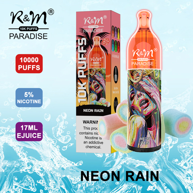R&M PARADISE 5% Nicotine Neon Rain Flavor Germany Disposable Vape