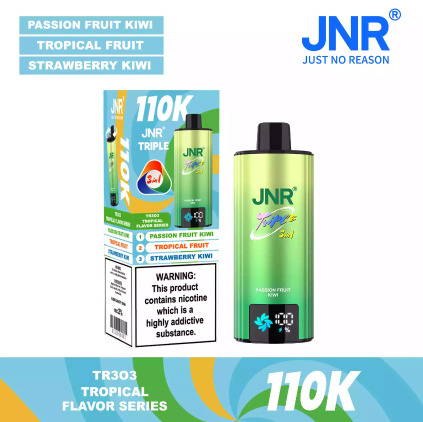 Smooth Switching JNR TRIPLE 3 IN 1 110000 Puffs Adjustable Dual Mesh Coil Disposable Vape Wholesale 