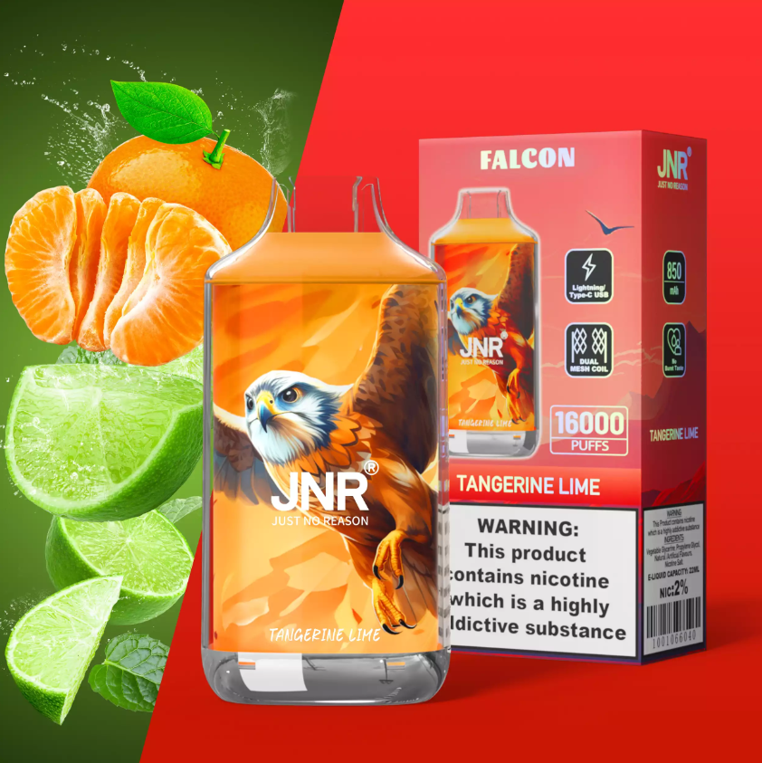 JNR Falcon 16000 Puffs Crystal Craft Dual Mesh Coil Low Strength Rechargeable Disposable Vape Pen Wholesale