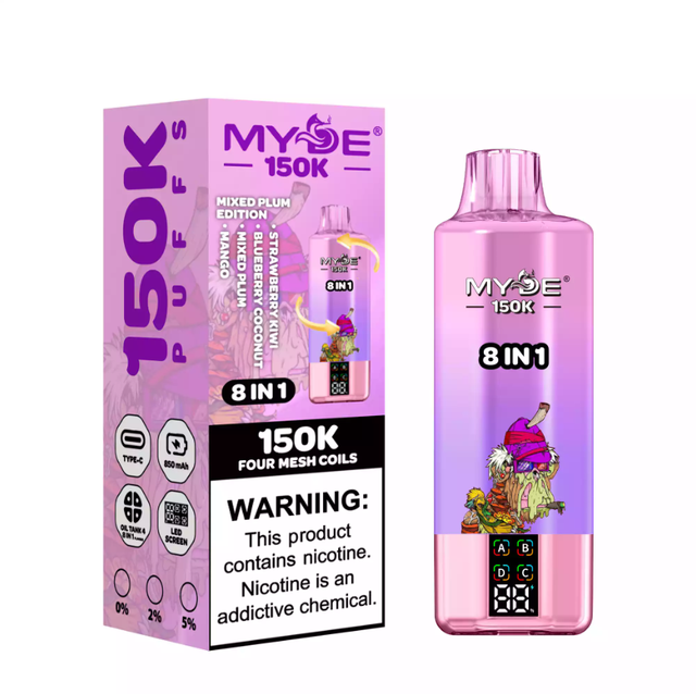 EU Warehouse MYDE 8 IN 1 150K 150000 Puffs LED Display Screen Type C Disposable Vape Wholesale