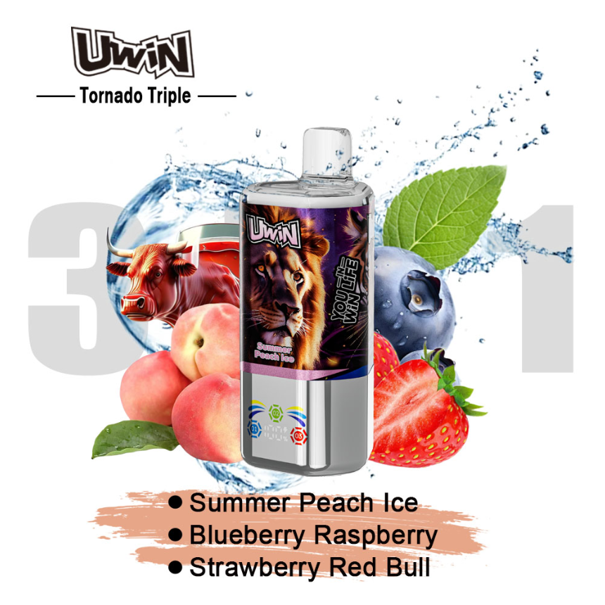 Uwin Tornado Triple 60000 60K Puffs 3 in 1 Flavors Rechargeable LED Display Disposable Vape