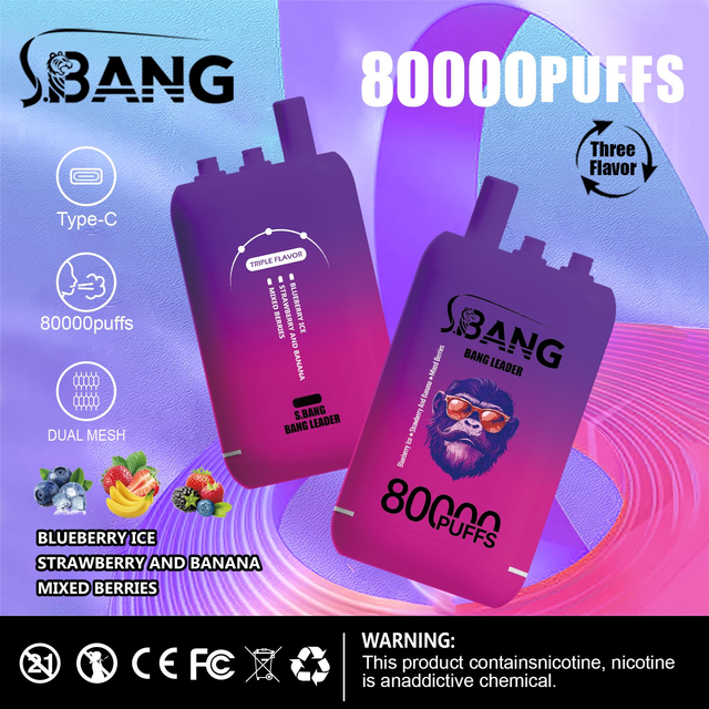 Bang Leader 80000 Puffs Triple-Flavor Disposable Vape – Type-C Rechargeable