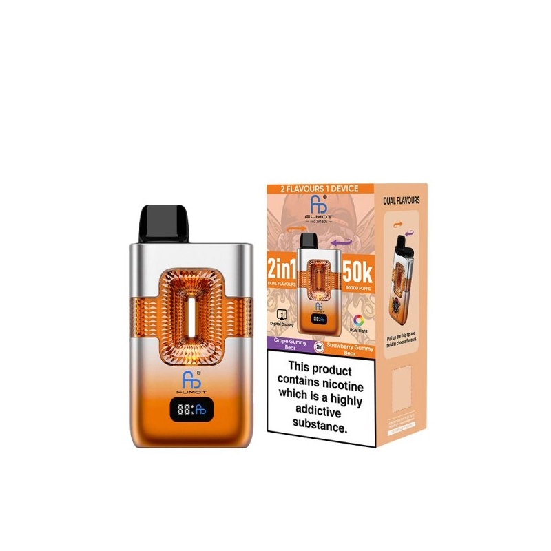 Long Lasting Fumot Eco 2 in 1 50K Dual Mesh Coil Rechargeable Disposable Vape Vapor Pen Fast Shipping