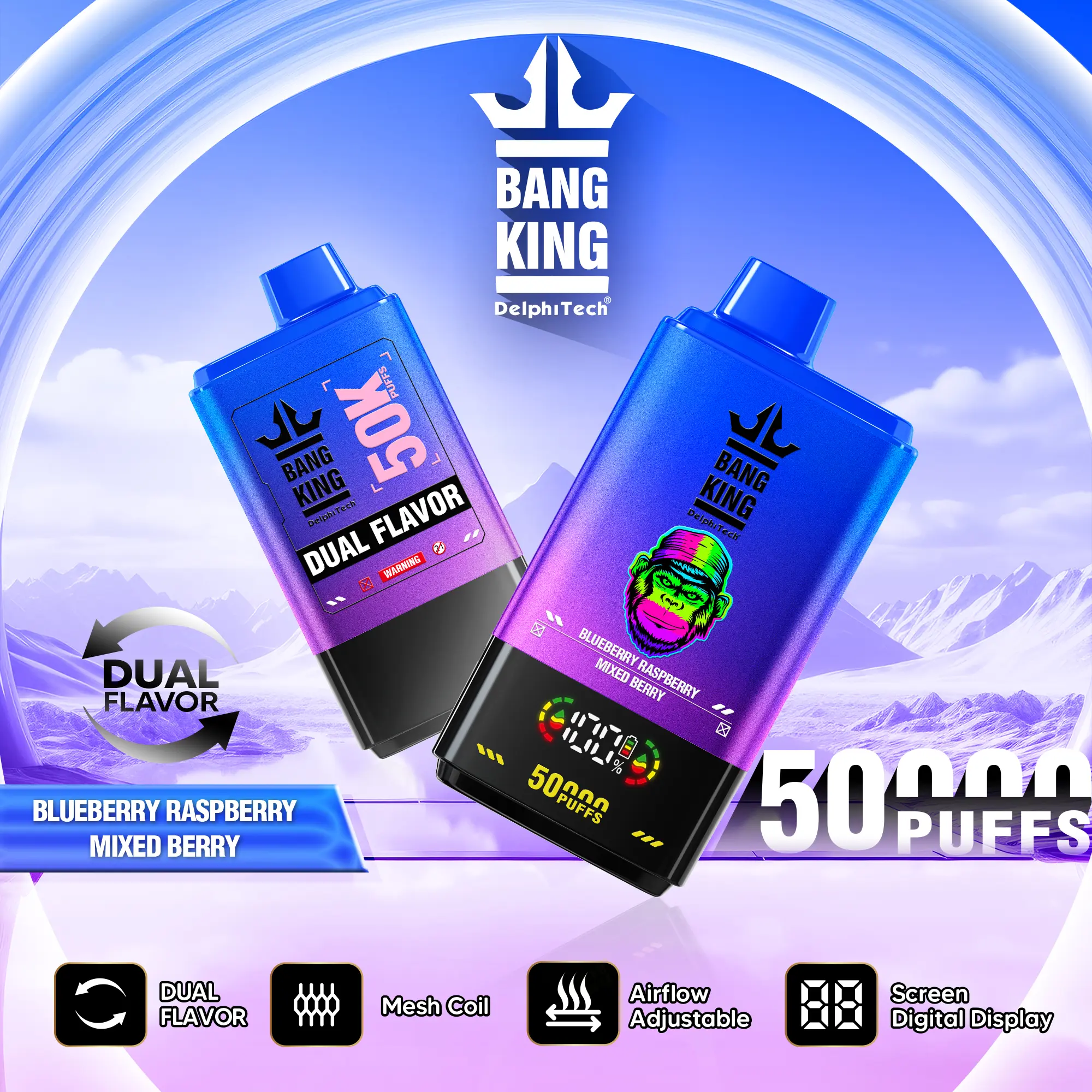 Wholesale Premium Vape Products: Bang King 50000 Puffs Long Lasting Disposable Vape Easy to Use Device