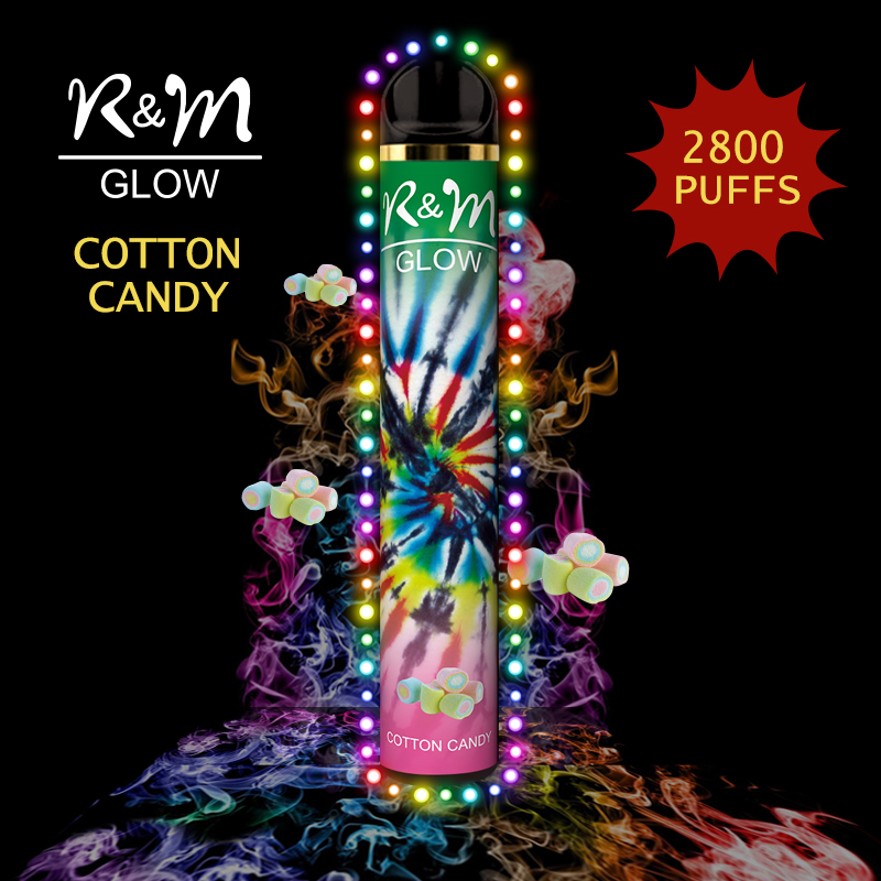 R&M GLOW 2800 Puffs liquid disposable Vape|Cotton candy