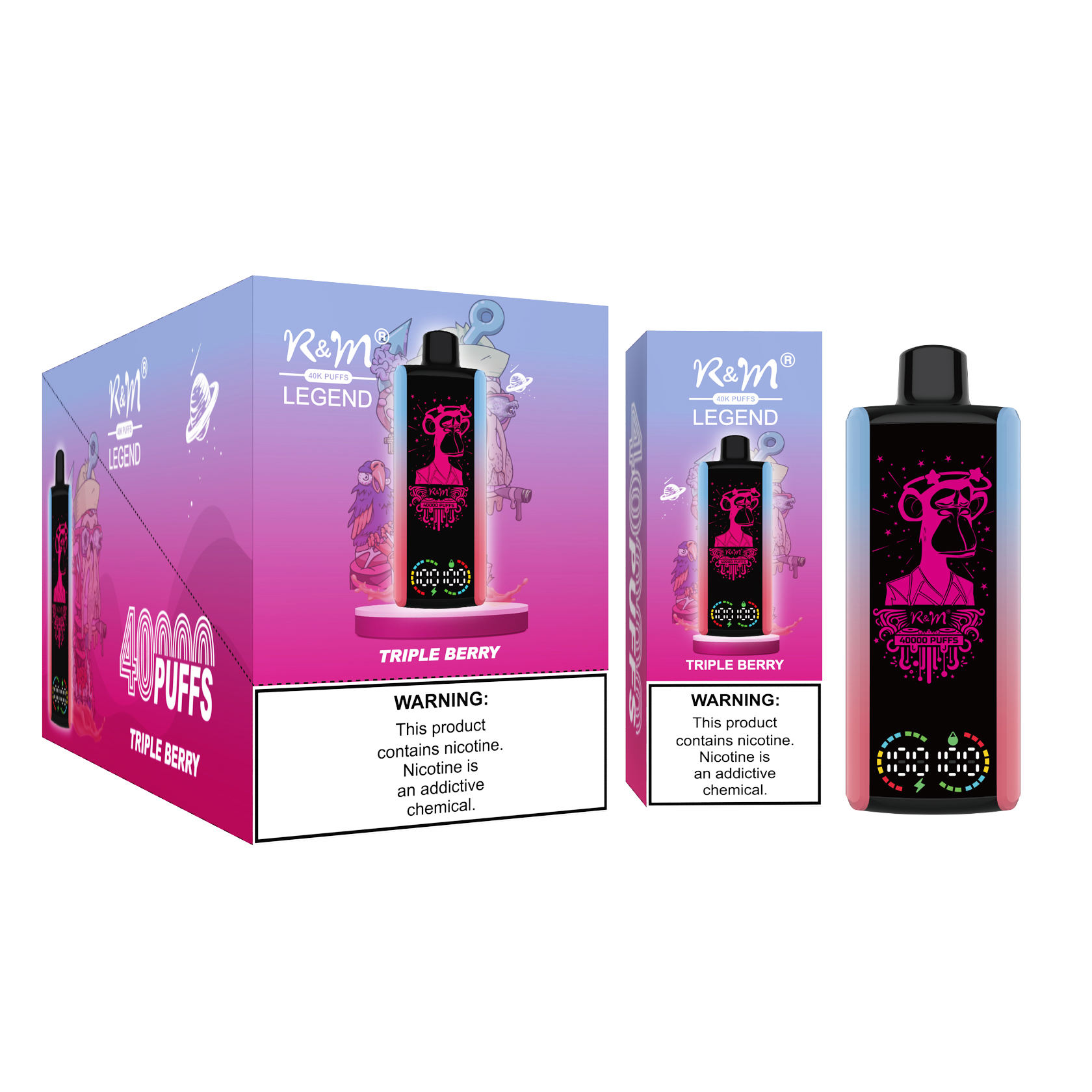 2025 New Electronic Cigarette 40000Puffs Mega Screen Rechargeable RandM Tornado Vape Disposable Vape Vozol Alfakher Vape Bar