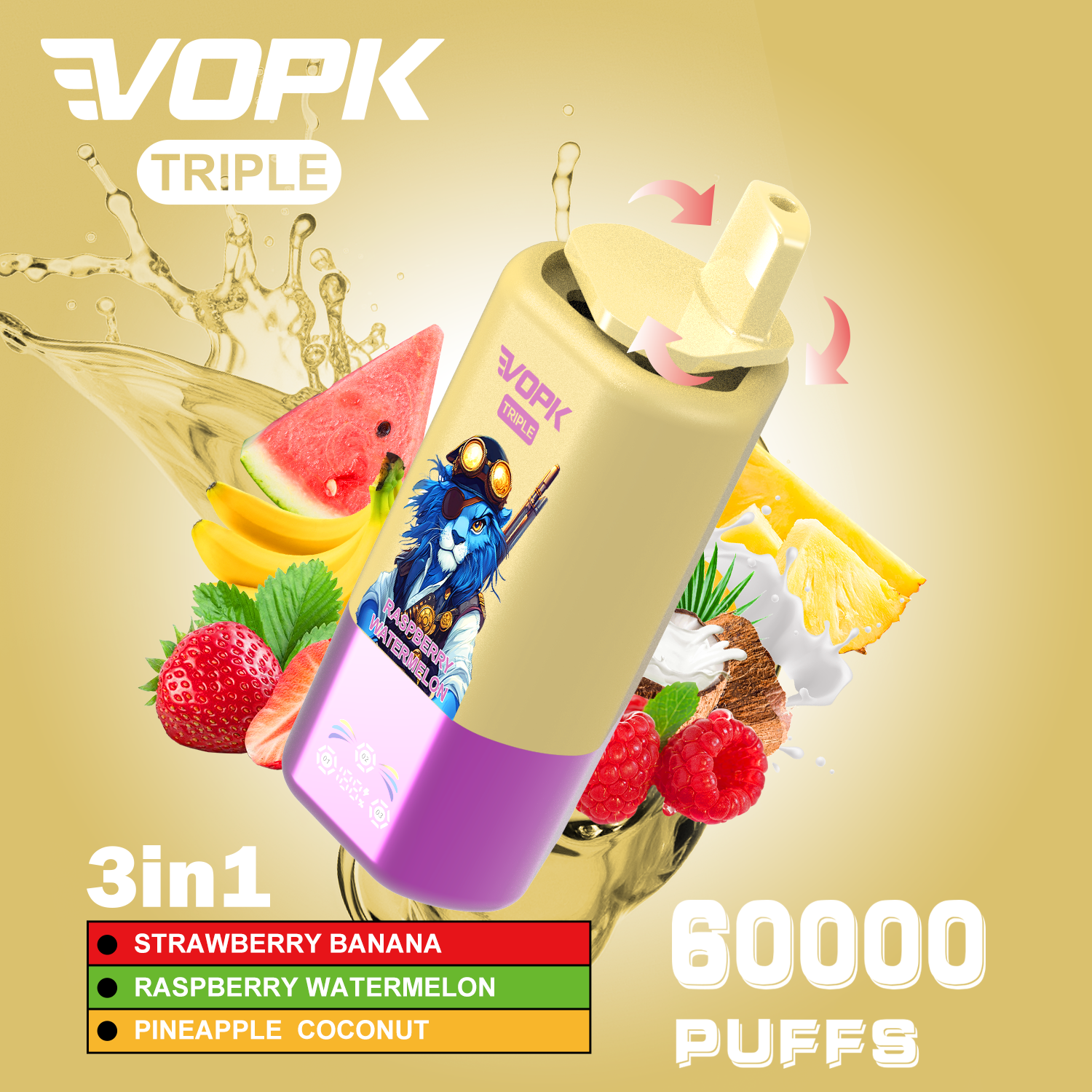 EU Warehouse Vopk Four Flavors 80000 Puffs 4 in 1 Flavors 80k Disposable Vape