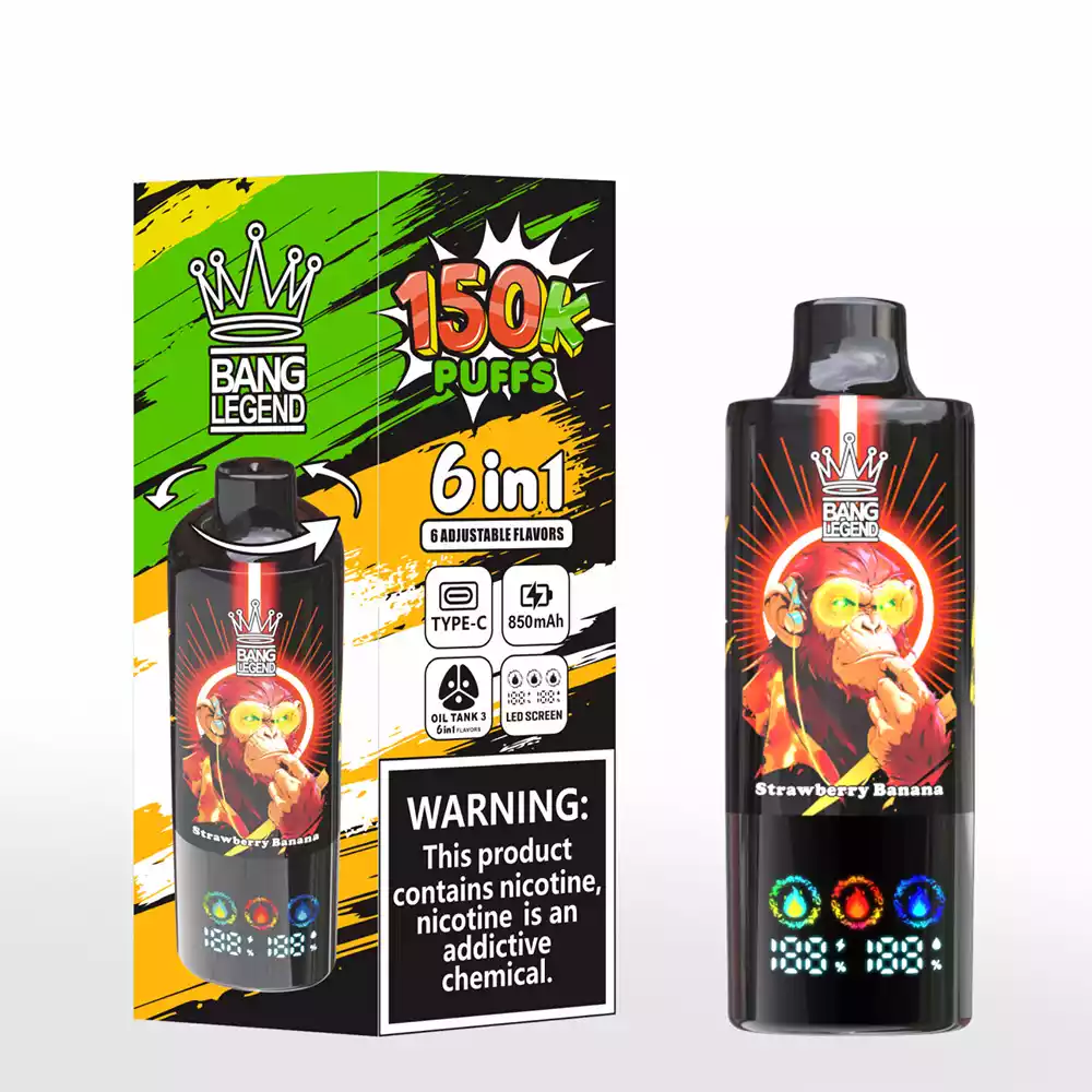 BANG LEGEND 150000 Puffs 6 in 1 Adjustable Flavors fruit flavor vape rechargeable disposable vape easy to use vape device Bulk Buy Rechargeable Disposable Vape