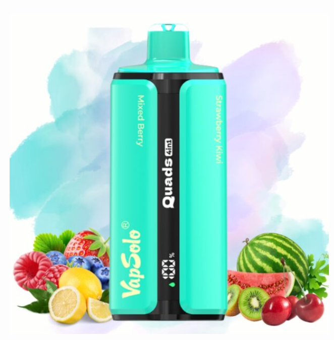 Premium Fruit Flavors Vapsolo Quads 80k Puffs 4 in 1 Rechargeable Disposable Vape Vapor Pen with Mesh Coil Wholesale