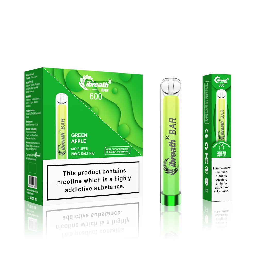 Europe UK OEM LOGO Custom Brand RGB Light 600Puffs 2% 0% Salt Nicotine Geekbar Crystal Disposable Vape 