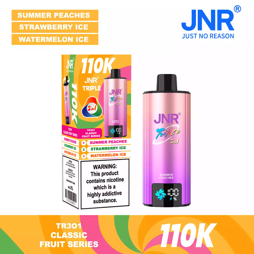 Smooth Switching JNR TRIPLE 3 IN 1 110000 Puffs Adjustable Dual Mesh Coil Disposable Vape Wholesale 