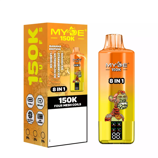 Premium Nicotine Mesh Coil MYDE 150000 Puffs 8 in 1 Rechargeable Disposable Vape Pen Wholesale EU Shipping