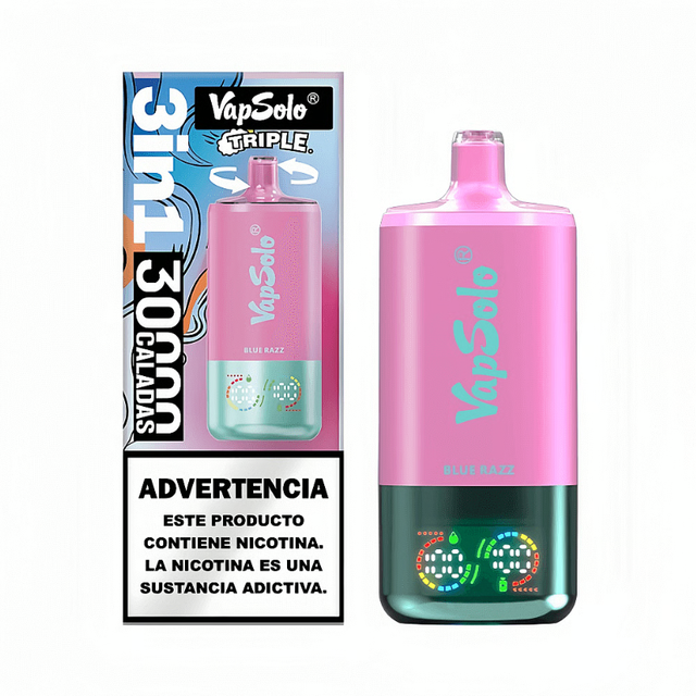 Premium Nicotine Mesh Coil Vapsolo Triple 30000 3 in 1 Rechargeable Disposable Vape Pen Wholesale EU Shipping