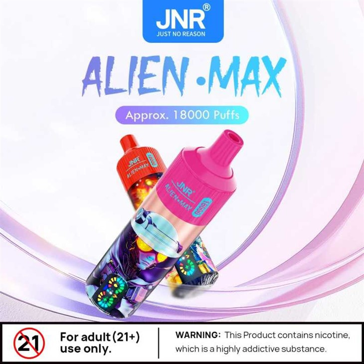 JNR Alien Max 18K Puffs portable vape for travel mint flavored vape pen best disposable vape 2026 premium vape products Bulk Buy Rechargeable Disposable Vapes Wholesale